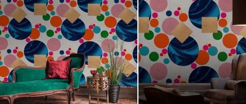 Gildmere Cadence Geometric Wallpaper — Rainbow — desktop artwork view 3