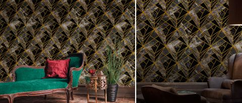 Gildmere Haven Geometric Wallpaper — desktop room preview 3