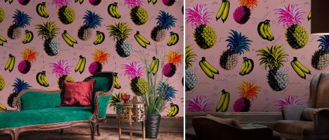 Gildmere Keepsake Tropical Wallpaper — Candy Pink — desktop artwork view 3