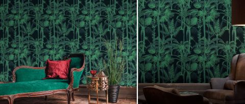Gildmere Muse Tropical Wallpaper — desktop room preview 3