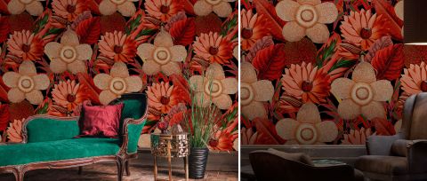 Gildmere Passage Floral Wallpaper — desktop room preview 3