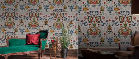 Gildmere Reverie Dark Floral Wallpaper — Ivory Garden — desktop artwork view 3