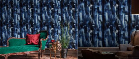 Gildmere Verse Geometric Wallpaper — desktop room preview 3