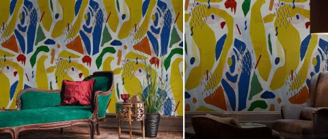Halewood Cadence Geometric Wallpaper — desktop room preview 3