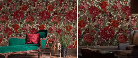 Halewood Chronicle Floral Wallpaper — desktop room preview 3