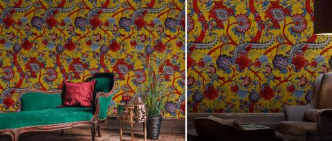 Halewood Drift Ornamental Wallpaper — desktop room preview 3