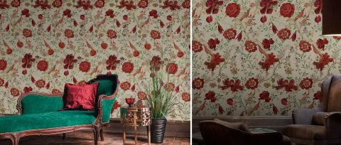 Halewood Enclave Floral Wallpaper — desktop room preview 3