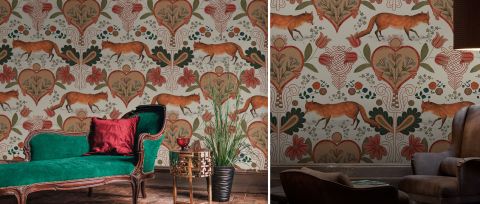 Halewood Gleam Animal Wallpaper — Coral Ivory — desktop artwork view 3
