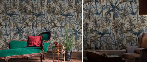 Halewood Haven Tropical Wallpaper — desktop room preview 3