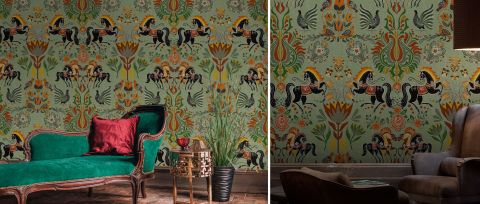 Halewood Prelude Bird Wallpaper — desktop room preview 3