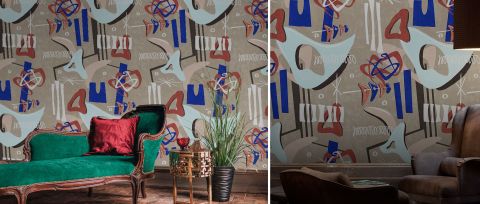 Halewood Rhapsody Geometric Wallpaper — desktop room preview 3