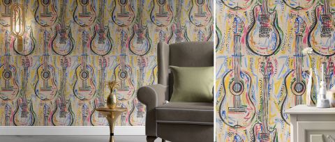 Iverley Chronicle Geometric Wallpaper — Pastel — desktop artwork view 3