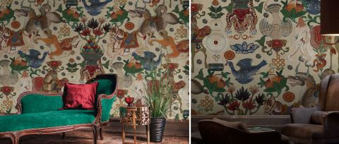 Iverley Enclave Floral Wallpaper — desktop room preview 3