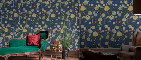 Iverley Haven Floral Wallpaper — desktop room preview 3