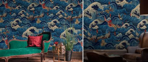 Iverley Journey Chinoiserie Wallpaper — desktop room preview 3