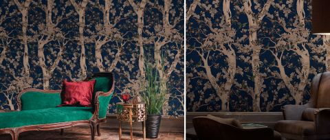 Iverley Keepsake Botanical Wallpaper — desktop room preview 3