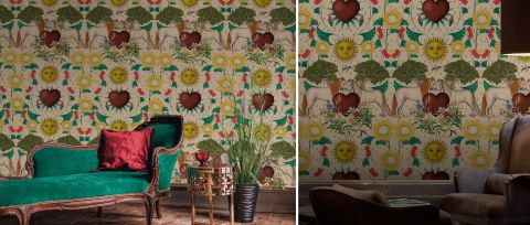 Iverley Muse Floral Wallpaper — desktop room preview 3