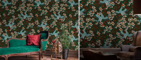 Iverley Passage Chinoiserie Wallpaper — desktop room preview 3