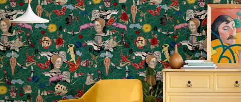 Iverley Prelude Illustrative Wallpaper — Emerald — desktop artwork view 3