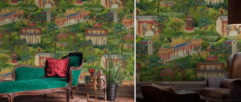 Iverley Whim Chinoiserie Wallpaper — desktop room preview 3