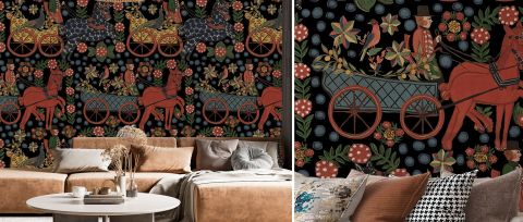 Junora Chronicle Floral Wallpaper — desktop room preview 3