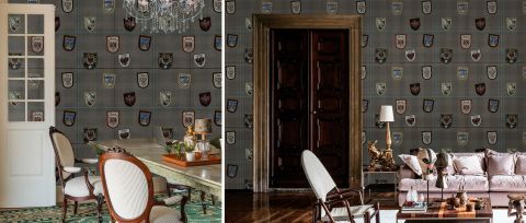 Junora Journey Illustrative Wallpaper — Slate Gray — desktop artwork view 3