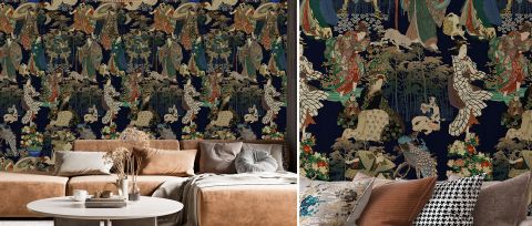 Junora Serenade Floral Wallpaper — desktop room preview 3