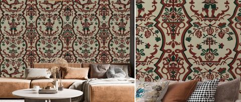 Kestrel Chronicle Ornamental Wallpaper — desktop room preview 3
