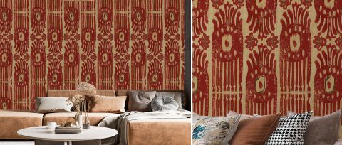 Kestrel Daydream Folk Art Wallpaper — desktop room preview 3