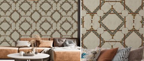 Kestrel Echo Geometric Wallpaper — desktop room preview 3