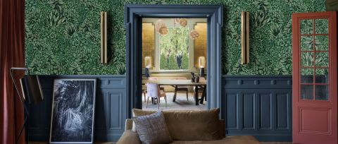 Kestrel Gleam Botanical Wallpaper — desktop room preview 3