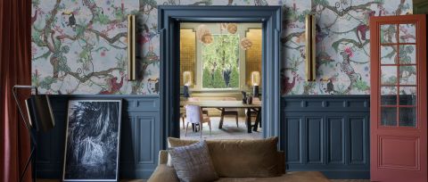 Kestrel Muse Tropical Wallpaper — desktop room preview 3