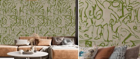 Kestrel Rhapsody Geometric Wallpaper — desktop room preview 3