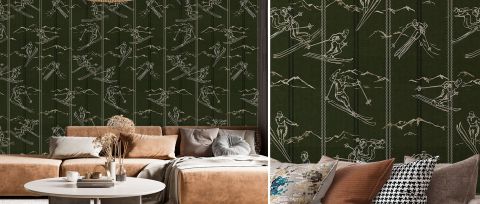 Kestrel Serenade Woodland Wallpaper — desktop room preview 3