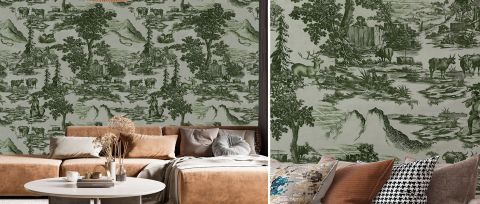 Kestrel Solace Ornamental Wallpaper — desktop room preview 3