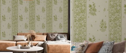 Kestrel Story Floral Wallpaper — desktop room preview 3