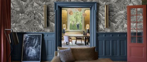 Kestrel Tableau Tropical Wallpaper — desktop room preview 3