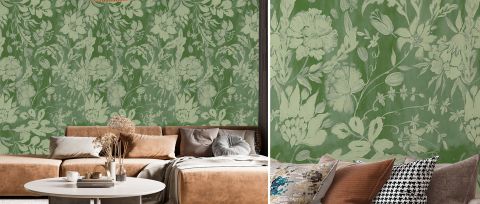 Kestrel Vista Floral Wallpaper — desktop room preview 3