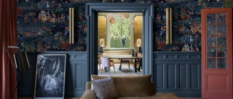 Larkspur Atelier Marine Wallpaper — desktop room preview 3