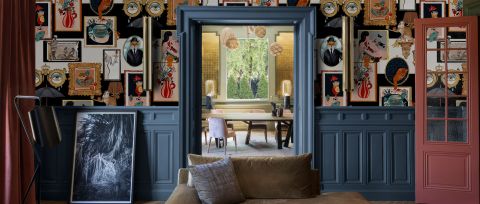Larkspur Keepsake Illustrative Wallpaper — desktop room preview 3
