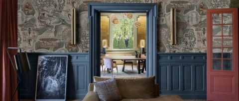 Larkspur Reverie Carnival Wallpaper — desktop room preview 3