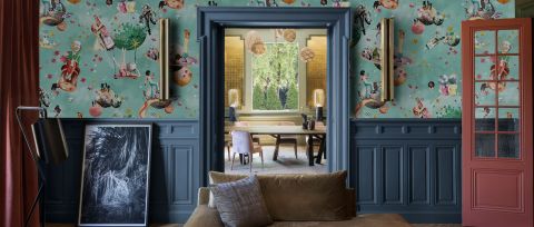 Larkspur Whim Celestial Wallpaper — desktop room preview 3