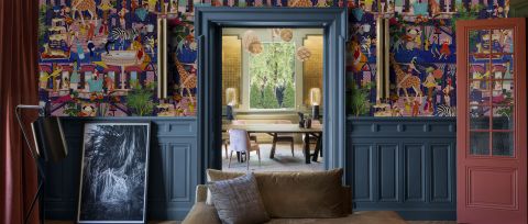 Merevale Cadence Architectural Wallpaper — desktop room preview 3