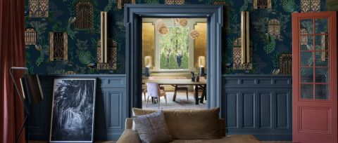Merevale Echo Architectural Wallpaper — desktop room preview 3