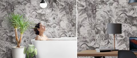 Norwyn Daydream Tropical Wallpaper — desktop room preview 3