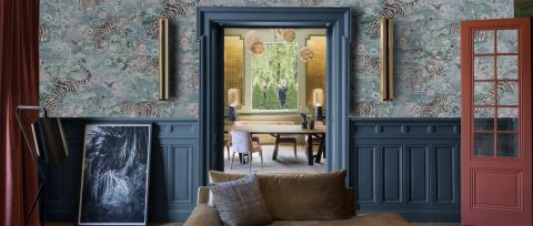 Norwyn Haven Floral Wallpaper — desktop room preview 3