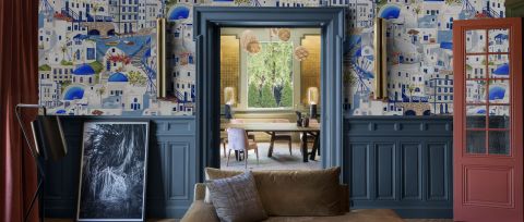 Norwyn Passage Mediterranean Wallpaper — desktop room preview 3