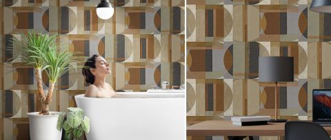 Norwyn Verse Geometric Wallpaper — desktop room preview 3