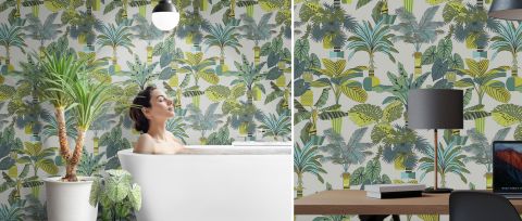 Norwyn Whim Tropical Wallpaper — desktop room preview 3