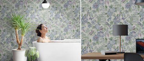 Orlena Cadence Floral Wallpaper — desktop room preview 3